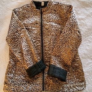 Chico's Leopard Print Quilted Jacket